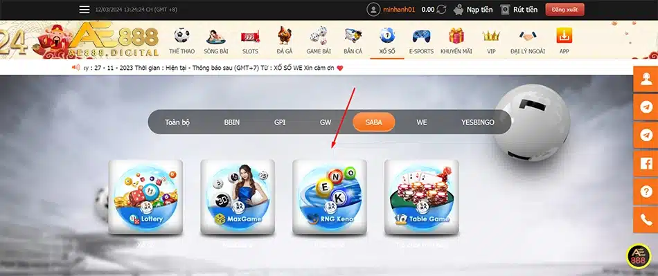các bước Hướng dẫn cách đơn giản tham gia chơi Keno AE888